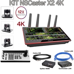 Kit NSCaster X2 + 3 PTZ 4K 12x + Control Panel