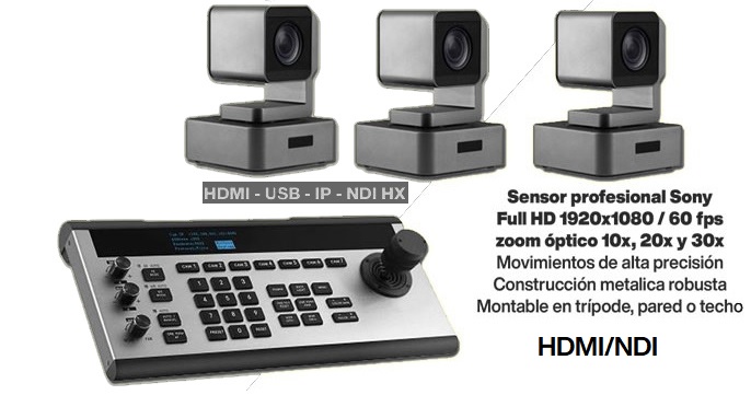 Eco-Kit de 4 Cámaras PTZ NDI + Panel de Control Pro. (copiar)